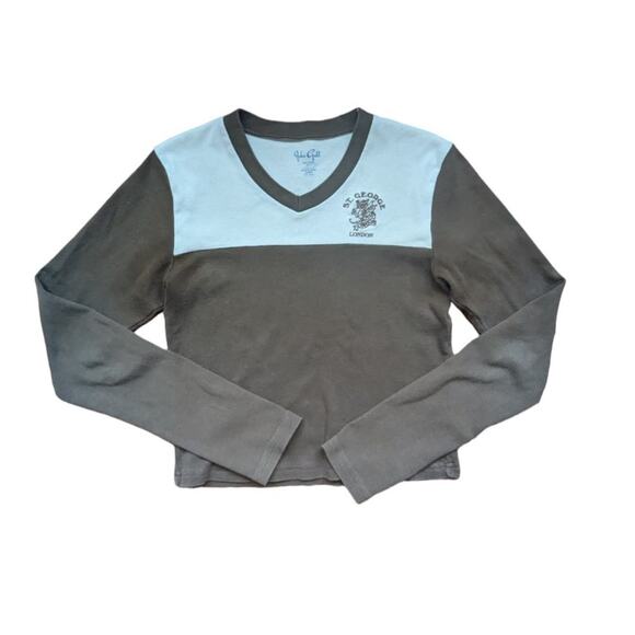 PacSun John Galt St. George England Long Sleeve Cropped Tee - Picture 1 of 3